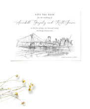 Load image into Gallery viewer, Pittsburgh Wedding Save the Date Cards, Save the Dates, STD, PA Wedding, Weddings, Pitt, Pennsylvania (set of 25 cards)
