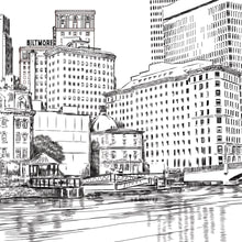 Load image into Gallery viewer, Providence Skyline Save the Dates, Wedding, STD, Save the Date Cards, Rhode Island Wedding, Save the Date Card (set of 25 cards)
