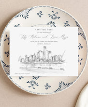 Load image into Gallery viewer, Detroit Skyline Save the Dates, STD, Wedding, Weddings, Detroit Wedding, Save the Date Cards (set of 25 cards)
