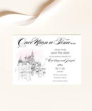 Load image into Gallery viewer, Disneyland Castle Save the Dates, STD, Save the Date, Fairytale Wedding, Cinderella&#39;s Castle, Disney Wedding Save the Date Cards, Disney
