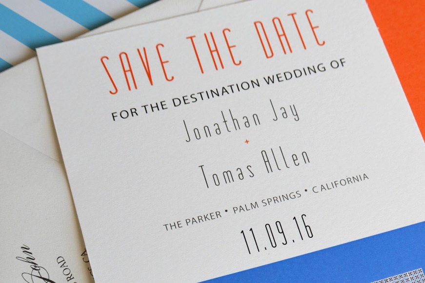 Parker Hotel Palm Springs Destination Wedding Save the Date Cards (set of 25 cards)