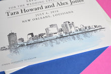 Load image into Gallery viewer, New Orleans Skyline Watercolor &amp; Hand Drawn Save the Date Cards (set of 25 cards)

