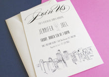 Load image into Gallery viewer, Houston Skyline Rehearsal Dinner Invitations (set of 25 cards)
