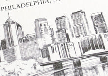 Load image into Gallery viewer, Philadelphia Skyline Rehearsal Dinner Invitations (set of 25 cards)
