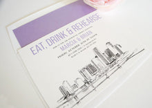 Load image into Gallery viewer, Miami Skyline Rehearsal Dinner Invitations (set of 25 cards)
