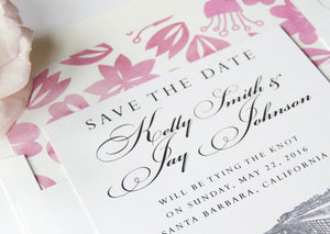 Santa Barbara Pier Skyline Save the Date Cards (set of 25 cards and white envelopes)