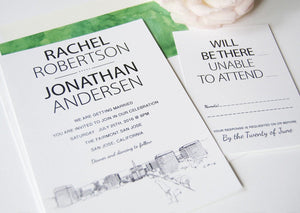 San Jose Skyline Wedding Invitation Package (Sold in Sets of 10 Invitations, RSVP Cards + Envelopes)