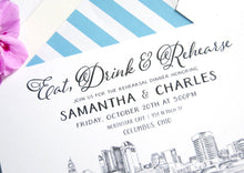 Load image into Gallery viewer, Columbus, Ohio Skyline Rehearsal Dinner Invitations (set of 25 cards)
