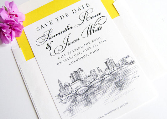 Columbus, Ohio Skyline Save the Dates, Columbus Wedding, Ohio, Save the Date, Columbus Save the Date Cards, STD (set of 25 cards, envelopes)