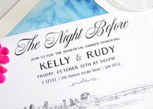 Load image into Gallery viewer, San Diego Skyline Rehearsal Dinner Invitations (set of 25 cards)
