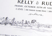 Load image into Gallery viewer, San Diego Skyline Rehearsal Dinner Invitations (set of 25 cards)
