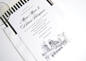 Atlanta, Georgia Skyline Wedding Invitations Package (Sold in Sets of 10 Invitations, RSVP Cards + Envelopes)