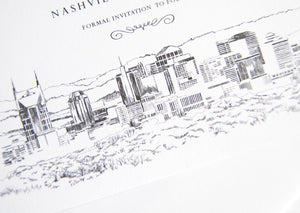 Nashville Skyline Wedding Save the Date Cards (set of 25 cards)