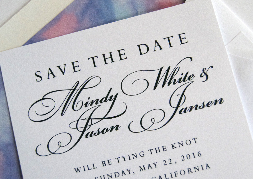 Ocean Beach, San Diego Beach Destination Wedding Skyline Save the Date Cards (set of 25 cards and white envelopes)