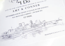 Load image into Gallery viewer, St Paul Skyline Rehearsal Dinner Invitation Cards (set of 25 cards)
