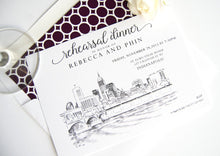 Load image into Gallery viewer, Indianapolis Skyline Rehearsal Dinner Invitations (set of 25 cards)
