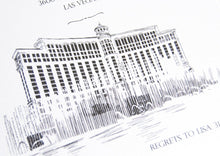 Load image into Gallery viewer, Bellagio Hotel Rehearsal Dinner Invitations, Las Vegas Skyline  (set of 25 cards)
