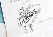 Load image into Gallery viewer, Las Vegas Sign Skyline Rehearsal Dinner Invitations (set of 25 cards)
