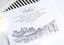 Load image into Gallery viewer, Minneapolis Skyline Rehearsal Dinner Invitation Cards (set of 25 cards)
