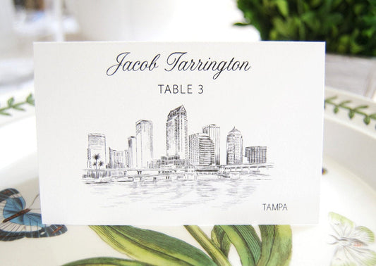 Tampa Skyline Folded Place Cards (Set of 25 Cards)