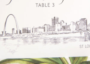 St Louis Skyline Blank Folded Place Cards (Set of 25 Cards)