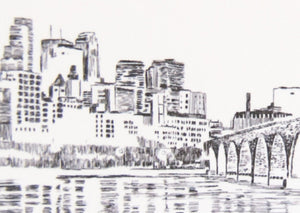 Minneapolis Skyline Folded Place Cards (Set of 25 Cards)