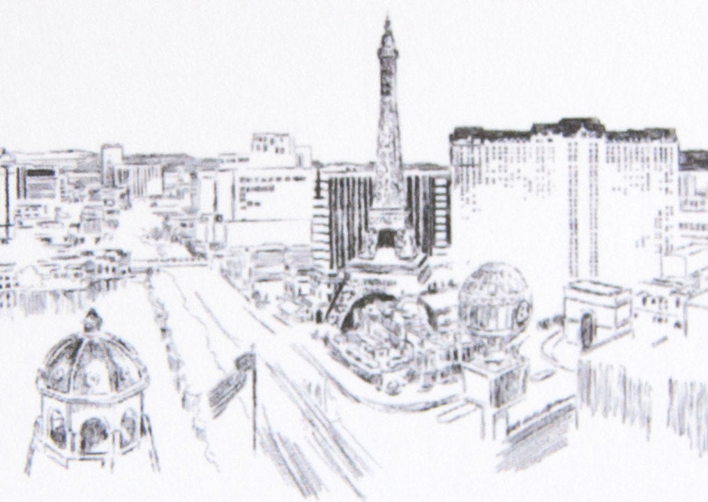 Las Vegas Skyline Folded Place Cards (Set of 25 Cards)