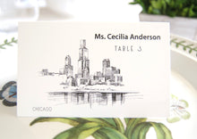 Load image into Gallery viewer, Chicago Skyline Folded Place Cards (Set of 25 Cards)

