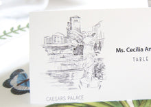 Load image into Gallery viewer, Las Vegas Caesars Palace Skyline Folded Place Cards (Set of 25 Cards)
