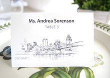 Load image into Gallery viewer, Cincinnati Skyline Folded Place Cards (Set of 25 Cards)
