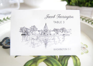 Washington DC Skyline Folded Place Cards (Set of 25 Cards)