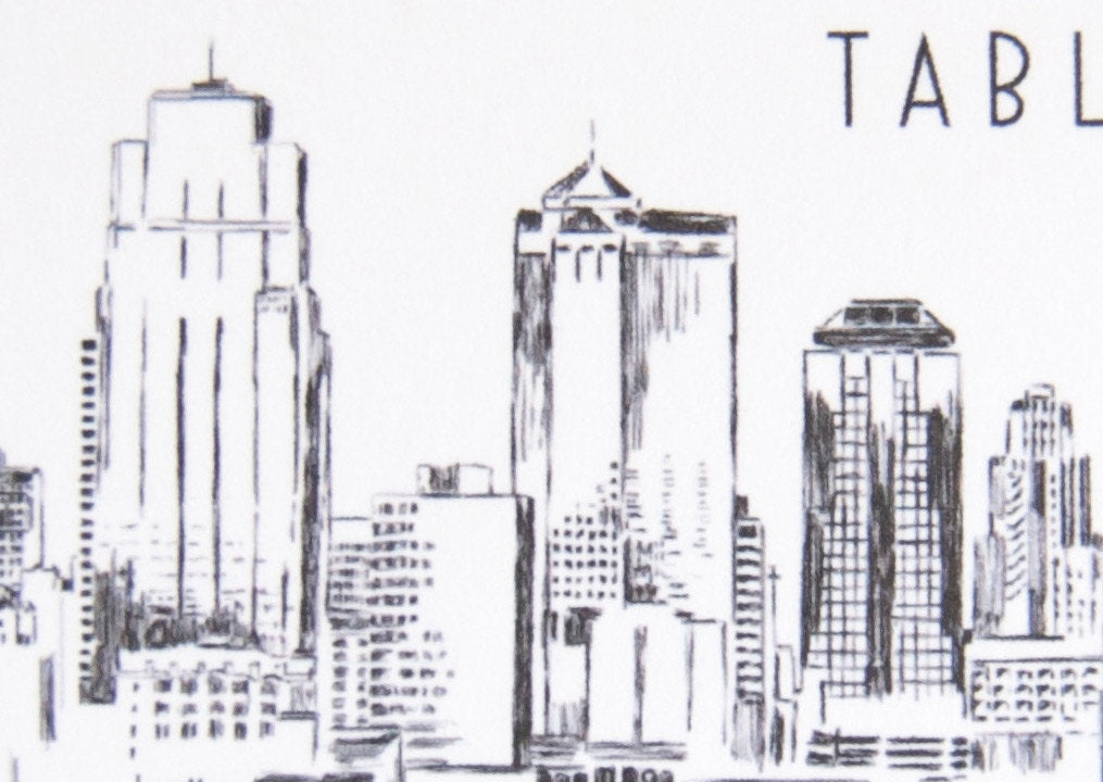 Kansas City Skyline Folded Place Cards (Set of 25 Cards)