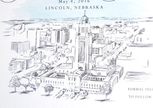 Load image into Gallery viewer, Lincoln, Nebraska Skyline Hand Drawn Save the Date Cards (set of 25 cards)
