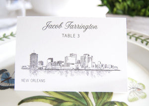 New Orleans Skyline Folded Place Cards (Set of 25 Cards)