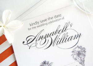 O'Donnell House Palm Springs Skyline Hand Drawn Save the Date Cards (set of 25 cards)