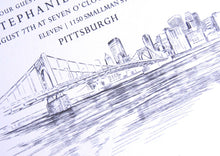 Load image into Gallery viewer, Pittsburgh Skyline Rehearsal Dinner Invitations (set of 25 cards)
