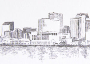 New Orleans Skyline Place Cards Personalized with Guests Names (Sold in sets of 25 Cards)
