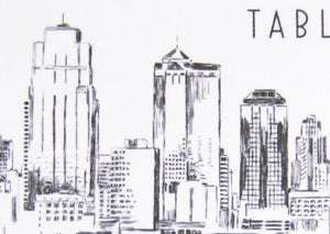 Kansas City Skyline Place Cards Personalized with Guests Names(Sold in sets of 25 Cards)