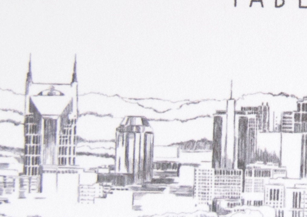 Nashville Skyline Folded Place Cards (Set of 25 Cards)