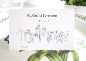 Houston Skyline Folded Place Cards (Set of 25 Cards)