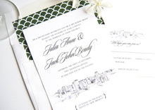 Load image into Gallery viewer, Santa Fe, New Mexico Skyline Wedding Invitations Package (Sold in Sets of 10 Invitations, RSVP Cards + Envelopes)
