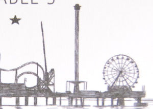 Galveston Skyline Folded Place Cards (Set of 25 Cards)
