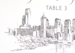 Philadelphia Skyline Folded Blank Place Cards (Set of 25 Cards)