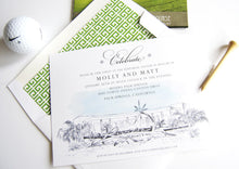 Load image into Gallery viewer, Riviera Hotel Palm Springs Destination Wedding Rehearsal Dinner Invitations (set of 25 cards)
