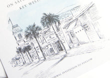 Load image into Gallery viewer, Key West Skyline Hand Drawn Save the Date Cards (set of 25 cards)
