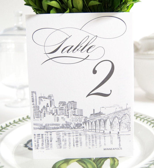 Minneapolis Skyline Table Numbers (1-10)