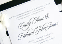 Load image into Gallery viewer, Seattle Skyline Hand Drawn Wedding Invitation, Seattle Wedding, Invite, Invitations (Sold in Sets of 10 Invitations, RSVP Cards + Envelopes)
