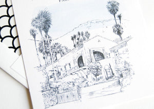 The Willows Palm Springs Inn Skyline Rehearsal Dinner Invitations (set of 25 cards)