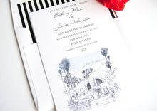 Load image into Gallery viewer, The Willows Palm Springs Skyline Wedding Invitations Package (Sold in Sets of 10 Invitations, RSVP Cards + Envelopes)
