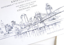 Load image into Gallery viewer, Cincinnati Skyline Rehearsal Dinner Invitations (set of 25 cards)
